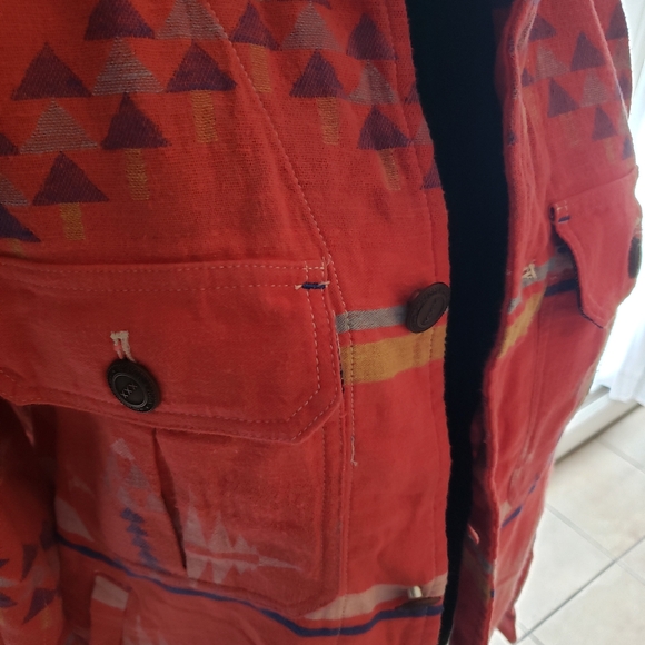 Men's Scotch & Soda Ikat Denim-Detailed Jacquard Overshirt - size S - Picture 3 of 6